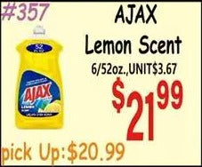 AJAX Lemon Scent 6/52oz