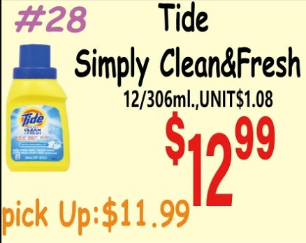 Tide Simply Clean&Fresh 12/306ml