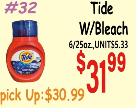 Tide W/Bleach 6/25oz