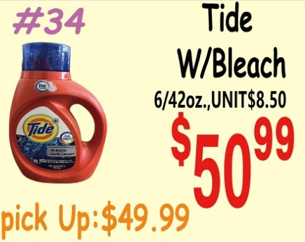 Tide W/Bleach 6/42oz
