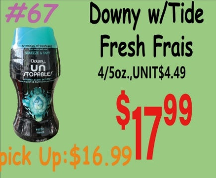 Downy w/Tide Fresh Frais 4/92oz