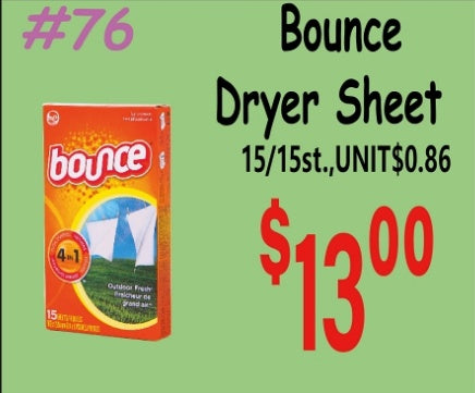 Bounce Dryer Sheet 15/15st