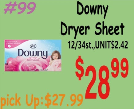 Downy Dryer Sheet 12/34st