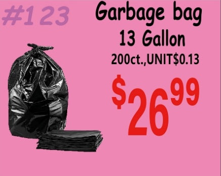 Garbage bag 13 Gallon 200ct