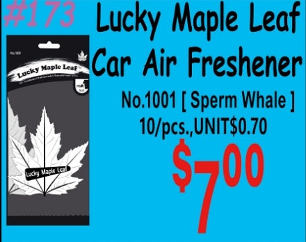 Lucky Maple Leaf Car Air Freshener Sperm Whale No.1001(Sperm Whale) 10/pcs