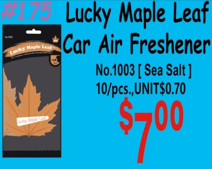 Lucky Maple Leaf Car Air Freshener Sea Salt No.1003(Sea Salt) 10/pcs