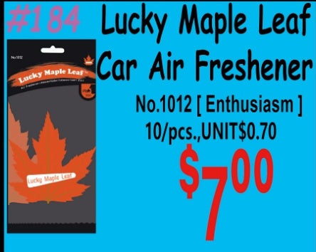 Lucky Maple Leaf Car Air Freshener Enthusiasm No.1012(Enthusiasm) 10/pcs
