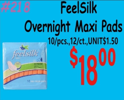 FeelSilk Overnight Maxi Pads 10/pcs