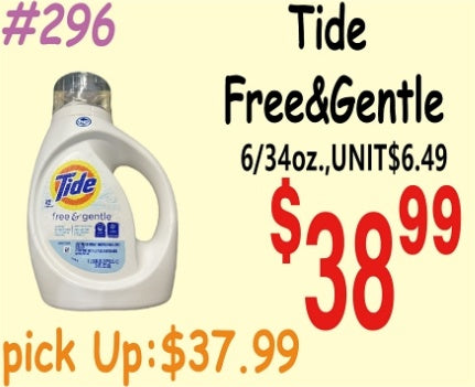 Tide Free&Gentle 6/34oz